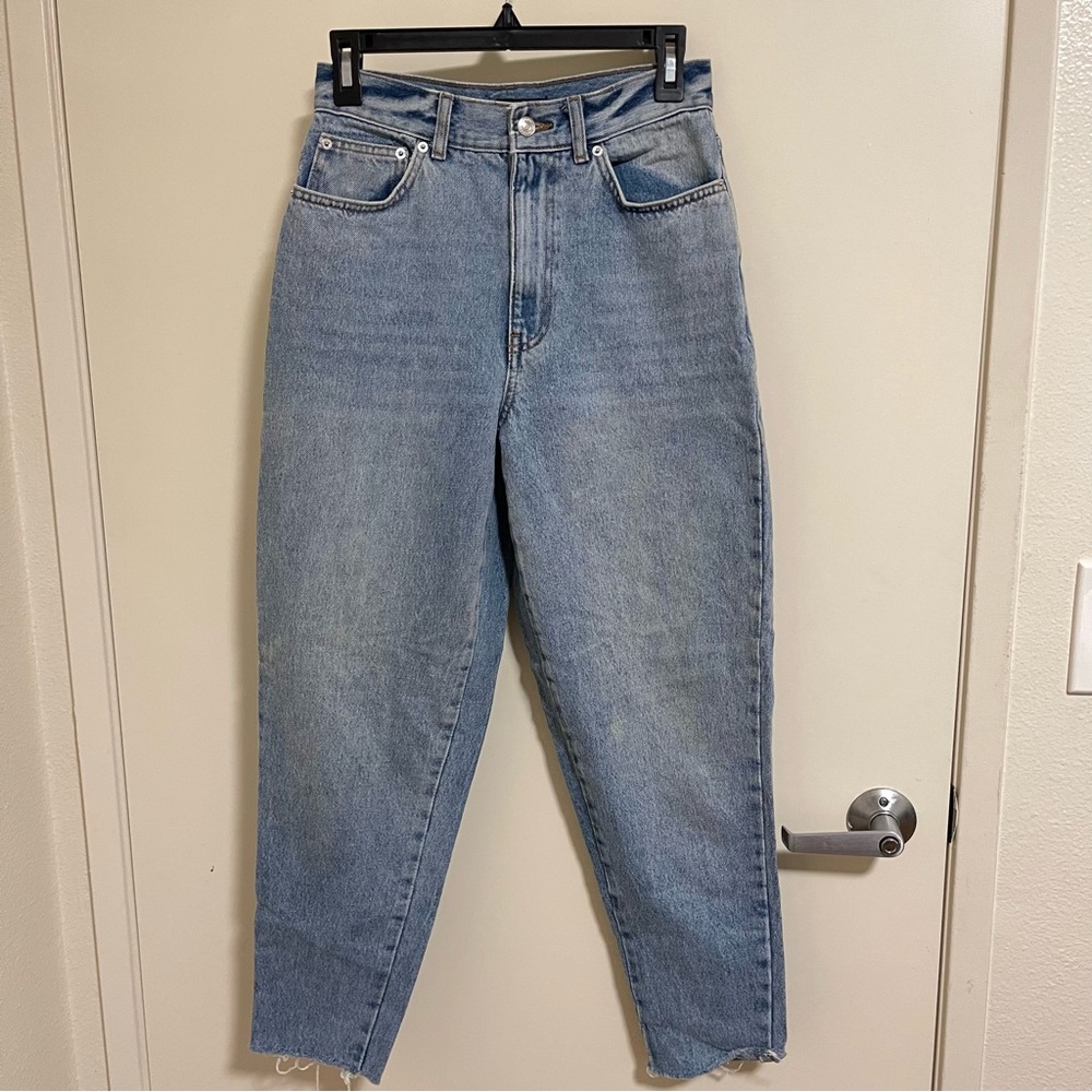 ASOS Design Women's High Rise Slouchy Mom Jeans Stone Wash (Size 26x32)